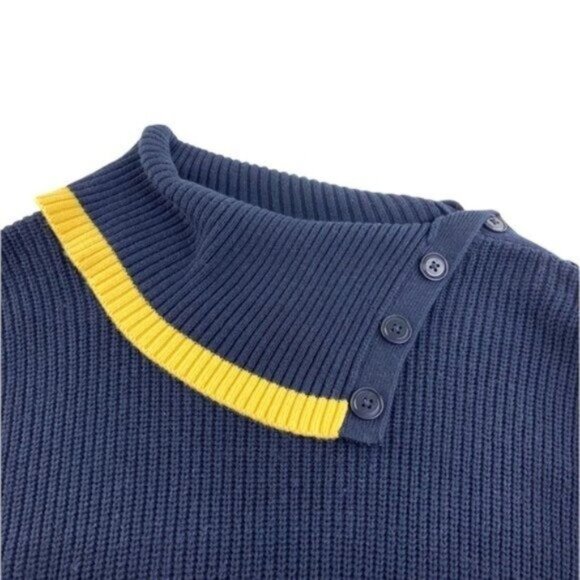 Talbots Knit Pullover Spliced Cowlneck Sweater Colorblocked - Picture 3 of 7